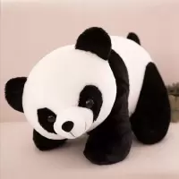 北极熊公仔 毛绒玩具北极熊仿真小白熊玩偶大布娃娃女生生日礼物 黑色站版熊猫 12厘米甚拍很小