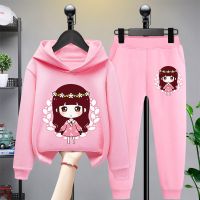女童春装新款长袖套装儿童衣服洋气女孩运动装中大童春秋薄款童装 LE982粉+NA982K粉 105 CM