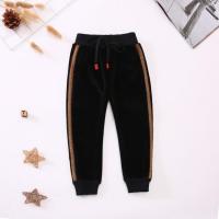 儿童加厚裤子2019冬新款加绒外穿保暖裤双层三层休闲宝宝加绒裤子 双层黑色金条 90