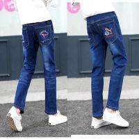 童装男童裤子秋冬款儿童牛仔裤加绒男大童长裤宽松直筒春秋款单裤 [单裤]战狼+猎豹 32码建议身高160-170厘米