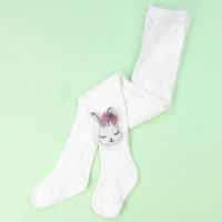 宝宝连裤袜新款春秋女童打底裤公仔白色舞蹈袜裤外穿袜子棉可开裆 白色小白兔(春秋薄款) 15-25℃穿 S码 2-3岁 建