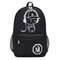 小学生书包大容量初中男生双肩包男童2-4-6-9年级潮儿童书包背包 中号音乐小人