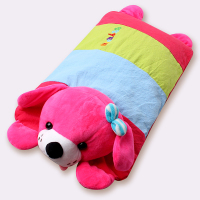 卡通儿童枕头夏枕头套纯棉宝宝婴儿枕定型荞麦壳决明子枕头芯可爱 小狗红色 单独枕套(无填充)