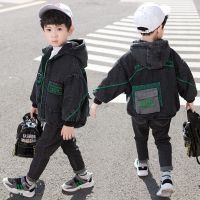 男童加绒加厚外套2020新款男宝宝小童儿童洋气牛仔春秋冬装上衣潮 YYBR-后背立体口袋款-绿色 110 适合身高105