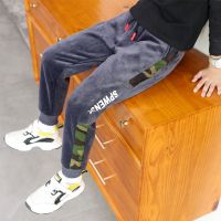 男童裤子秋冬款儿童加绒裤子男童保暖裤中大童休闲灯芯绒裤子外穿 灰 色 [秋冬装加绒裤] 110码适合身高110厘米左右