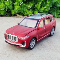 1:32宝马x7新能源SUV越野合金汽车模型仿真车摆件声光回力玩具车 磨砂红