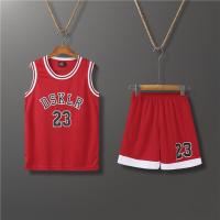 [厂家直销]夏季儿童篮球服套装男女童运动背心中小学生训练球衣 D红色不送礼品 3XS 85-90身高