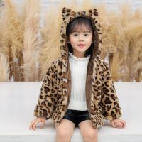 女宝宝加绒加厚外套男女童棉服婴儿夹棉秋冬装棉衣洋气豹纹毛毛衣 图片色 90