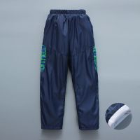 儿童冲锋裤加绒直筒裤2018春秋冬款裤子女童登山裤男童户外运动裤 冲锋库绿色 内网 120