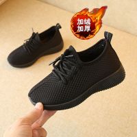 冬季加绒中大童儿童棉靴防滑防水pu雪地靴男女儿童同款雪地棉靴 童棉10黑 27