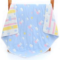 婴儿浴巾纯棉纱布新生儿超柔吸水宝宝洗澡包被卡通家用儿童夏凉被 小猪兰 4层80*80cm