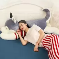 哈士奇抱枕公仔玩偶毛绒玩具布娃娃趴趴狗睡觉二哈生日礼物女生 毛衣款哈士奇 50厘米(送玫瑰+香包)