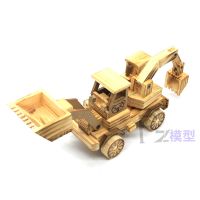 木制推挖机模型 木制工艺品摆件 仿真工程车 创意家居模型 推挖机