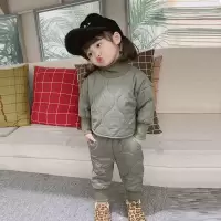 儿童棉衣套装2020新款韩版棉衣外套裤子男女童冬装宝宝棉服两件套 绿色 套头棉衣+棉裤 80 [建议身高73-82cm]