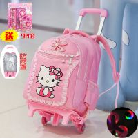 儿童小学生拉杆书包女孩二三四五六年级女童女生拉杆箱拖拉书包1 2轮闪光 收藏送礼品 小号 收藏送礼品