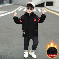 蜘蛛侠男童棉衣2020新款洋气中小童棉服儿童棉袄加厚冬季男孩外套 8818加绒款黑色 110 适合身高100-110cm