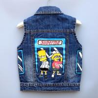 儿童牛仔马甲宝宝薄款春秋新款牛仔马甲02 3 4岁坎肩女童牛仔背心 小黄人(单马甲) 建议身高85cm左右