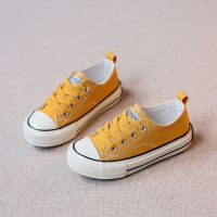 芭芭鸭男女童鞋宝宝春款儿童休闲板鞋韩版懒人帆布鞋 黄色 7155/7100 19 码145/内长约13.5CM