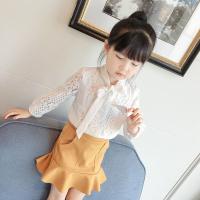 女童春秋装洋气套装裙2020新款韩版时尚儿童装宝宝时尚蕾丝两件套 蕾丝上衣+裙子 100 码 建议95厘米宝宝穿