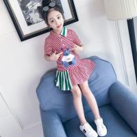 新款韩版女童夏装连衣裙2021儿童洋气夏季公主裙中大女孩时尚裙子 小熊条纹裙 150cm(建议145-150身高)