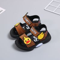宝宝凉鞋男2020夏季新款1-3岁4岁男童小童时尚休闲轻底防滑沙滩鞋 棕色 22码内长14cm