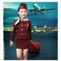 儿童空姐服装/女童飞行员制服/男童少儿机长服/表演演出摄影服 男款 90cm