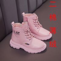女童马丁靴2021冬季新款儿童皮靴中大童公主靴加绒雪地靴学生棉靴 粉色二棉 27码内长16.5cm