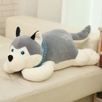 可爱哈士奇趴趴狗极软抱枕毛绒玩具狗公仔枕头大号公仔生日礼物女 70厘米[送香包] 超软哈士奇