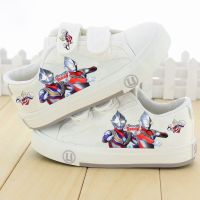 小童鞋男童鞋子儿童小白鞋2021春夏儿童帆布鞋低帮球鞋板鞋女童鞋 白色 布面白奥特曼贴 24 内长16cm