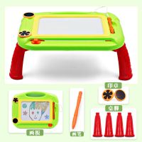 画板写字板女孩幼儿儿童涂鸦板画画磁性宝宝玩具益智画板桌1-3岁 177C大号画板绿色[2印章+1笔]