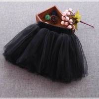 女童裙子春夏秋冬款儿童腰裙女宝公主裙蓬蓬裙女孩半身裙童装短裙 黑色 80