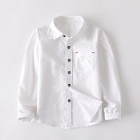 男童长袖衬衫2020春季新款学生演出服白色衬衣儿童涤棉上衣春款潮 白色 110