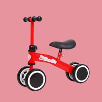 儿童四轮滑行车平衡车无脚踏婴幼儿学步车男女宝宝溜溜车1-3周岁 可高低调节红色+裸车送工具