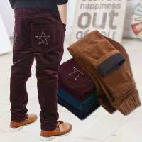 男童加绒裤子外穿中大童秋冬休闲裤宝宝棉裤儿童加厚长裤潮灯芯绒 枣红色加绒加厚灯芯绒 110 适合身高105-110收藏优