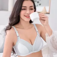 孕妇内衣怀孕期哺乳期内衣喂奶胸罩无钢圈哺乳文胸聚拢防下垂薄款 1908银灰色 34/75 BC