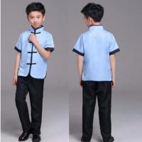 儿童民国服装学生装五四青年装中山装民国风合唱演出服古装汉服女 男长裤款 100