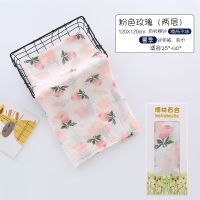 muslin纱布包巾初生婴儿夏季薄款盖毯新生儿童被子宝宝包被浴巾 粉色玫瑰-两层