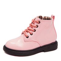 秋冬新款韩版中筒儿童加棉雪地靴男童鞋皮靴女童公主棉鞋宝宝棉靴 粉红色(单靴) 36码内长22.2