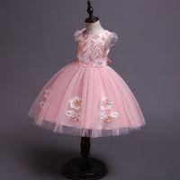 儿童连衣裙春夏网纱裙小女孩六一民族风演出旗袍女童洋气新款礼服 桃色 款式如图(1003) 150