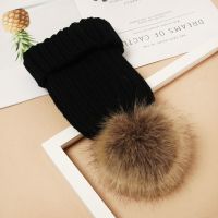 宝宝帽子秋冬韩版儿童毛线帽子婴儿帽子保暖男童女童冬季加厚帽子 黑色 1-18个月-帽围40-47cm