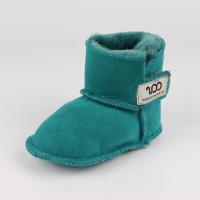 羊皮毛一体宝宝鞋子 学步鞋0-1岁婴儿软底棉鞋宝宝雪地靴婴儿鞋冬 墨绿色 内长12.0cm M码