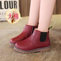 2018冬季新款儿童雪地靴女童靴子 男童棉靴宝宝短靴学生马丁靴潮 酒红 21码内长13.5CM