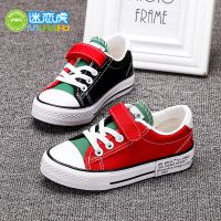 儿童帆布鞋男童鞋子女童休闲鞋小童鞋子2021春季韩版春秋新款布鞋 红黑 23/ 内长16.0cm