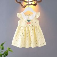 婴幼儿背心裙女宝宝连衣裙夏装婴儿公主裙纯棉0-1-2-3岁女童裙子4 03款黄色 73