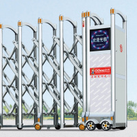 精钢三代B 小区单位铝合金电动移动门 电动伸缩门 交通管理移动门 1米价格