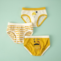 妙当当男童内裤三角纯棉男孩底裤红色小童男宝宝无骨儿童短裤内 TM129黄条飞碟[男三角内裤] 3码(建议体重15-25斤