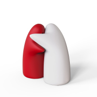 温暖的抱抱同款小人摆件玩偶陶瓷瓷器生日礼物娃娃小瓷人周边公仔 红色+白色 [顺丰] 10厘米以下