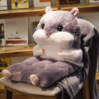 情侣好物生日礼物女生男生送给闺蜜男朋友妈妈老师员工实用创意 高配灰色连体坐垫带暖手+毯子(1×1.7米)