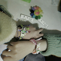 巴斯光年积木手链加固男女情侣手环一对编织手绳学生闺蜜生日礼物 巴斯+兔子