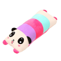 卡通可爱熊猫双人枕头兔子长睡觉抱枕靠垫毛绒玩具生日礼物可拆洗 粉色熊猫款 大号枕120*38cm（ 枕套+升级布内胆 送